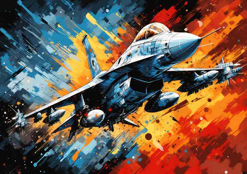 Fighting Falcon Metal Poster