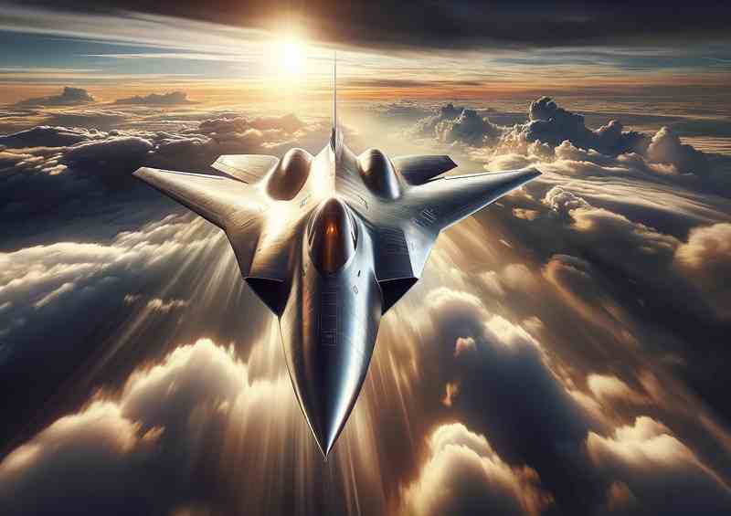 Jet Fighter Dom. The Skies | Stealth Fighter Metal Poster