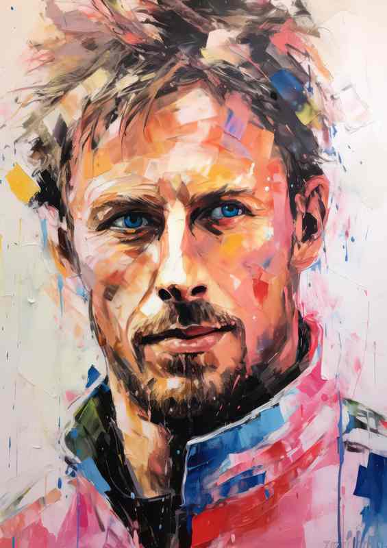 J. Button F1 Abstract Portrait | Metal Poster