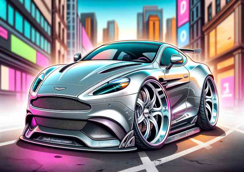 Aston Martin Vanquish | Grey Metal Poster