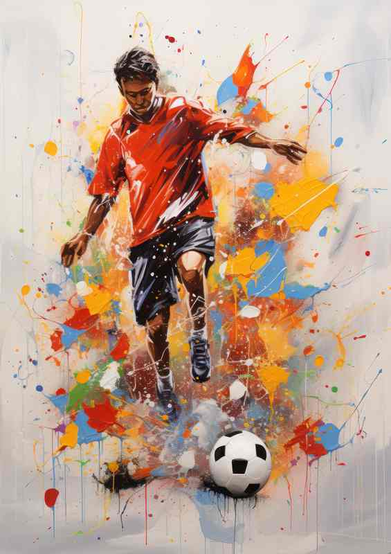 Man kicking with the ball | Metal Poster