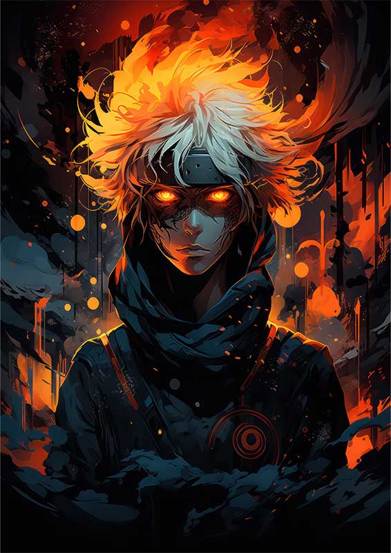 Naruto dark side manga fire | Metal Poster