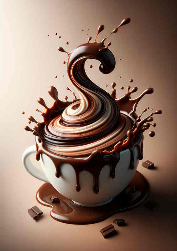 Mocha Magic Chocolate Drizzle and Coffee Fusion | Metal Poster