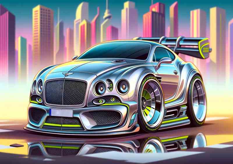 Bentley EXP GT with extremely exaggerated features | Metal Poster