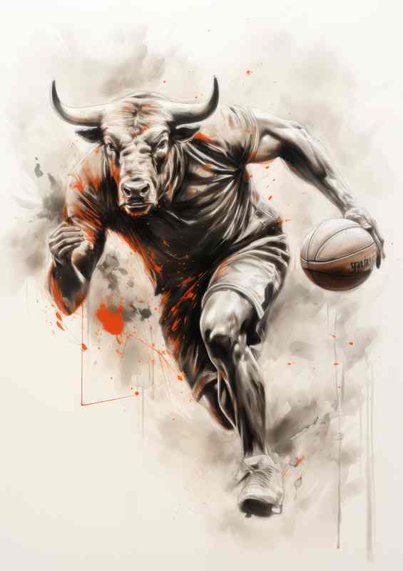 Michigan bulls shooting player basketball | Metal Poster