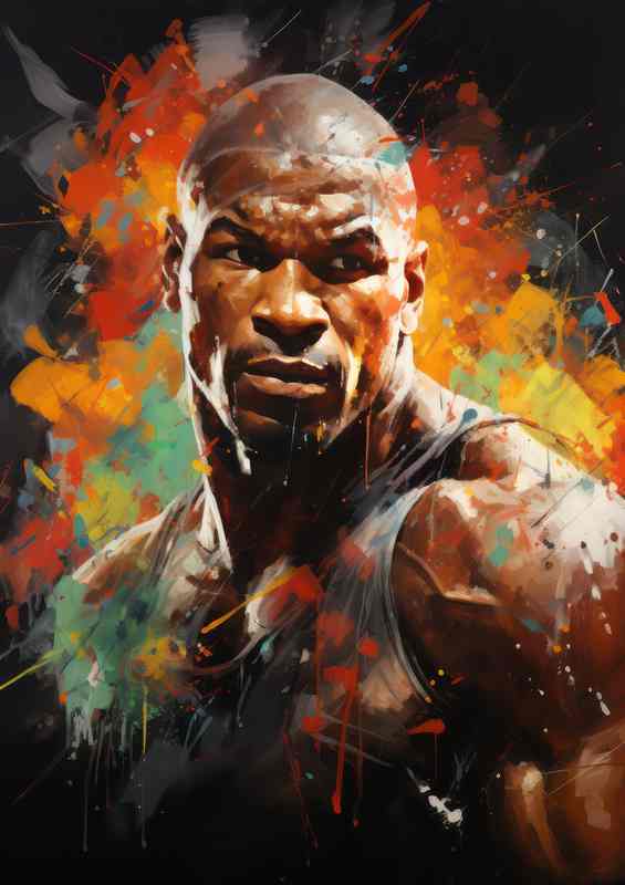 Mike Tyson Very colourful boxer | Metal Poster