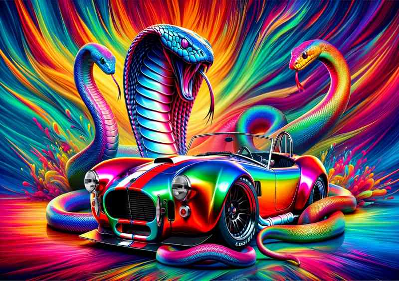 Cobra Car & Serpent Display | Metal Poster