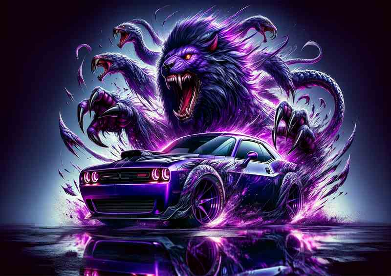 Fusion Purple Muscle Car Metal Poster