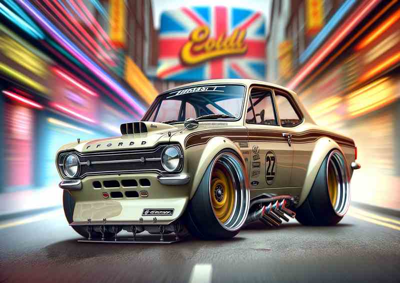 Ford Cortina Street Racer Metal Poster