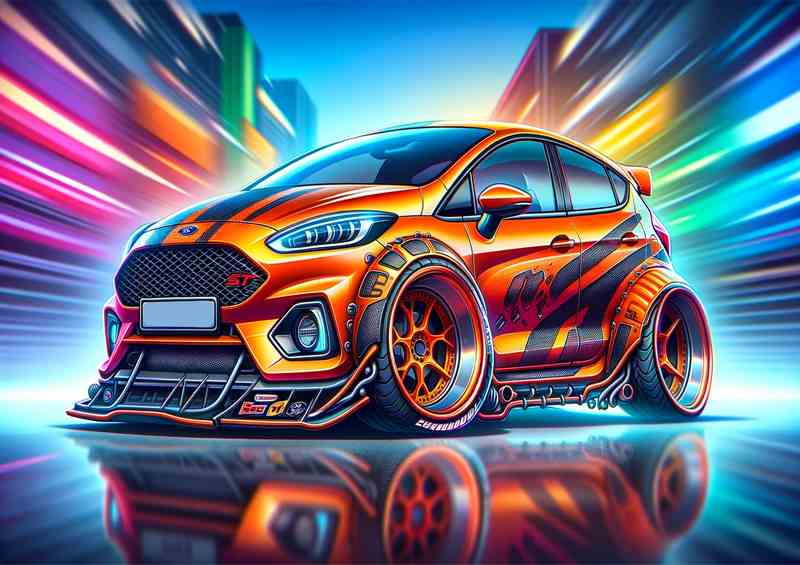 Fiesta ST Mk7 Metal Poster (Orange)