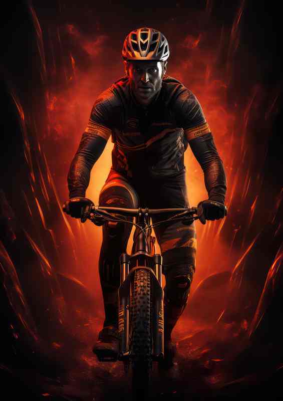 Rider on a bike | Metal Poster
