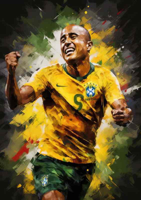 Roberto Carlos Footballer abstract style art | Metal Poster