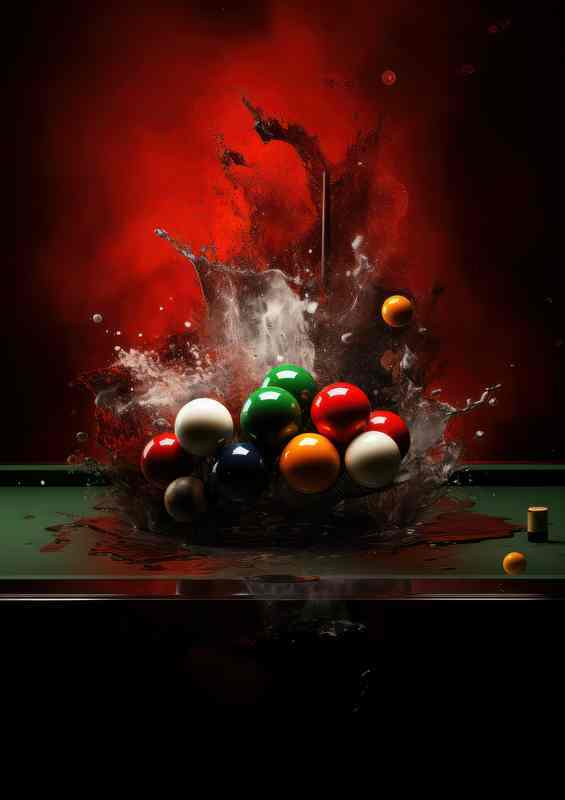 Snooker table splash art | Metal Poster