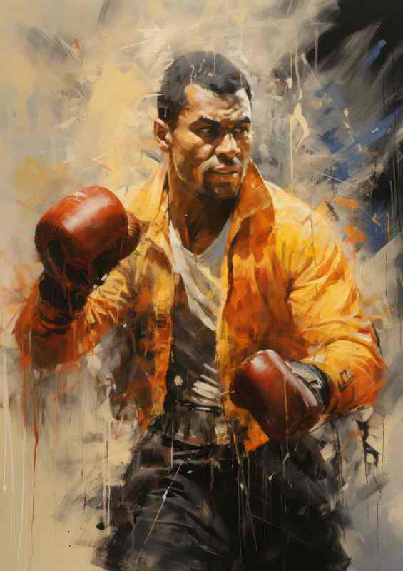 Street boxing painted style art | Metal Poster