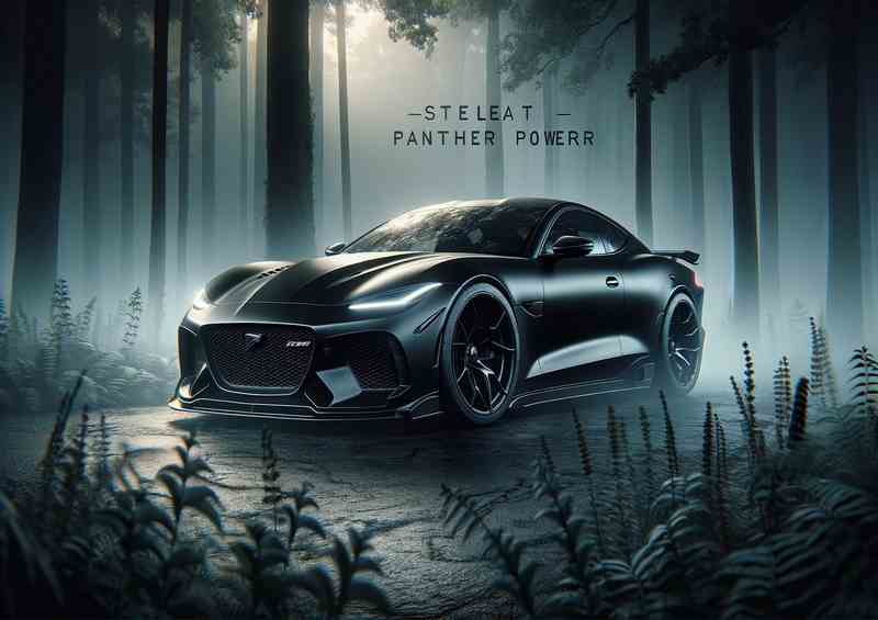 Panther Power Black Performance Car | Metal Poster
