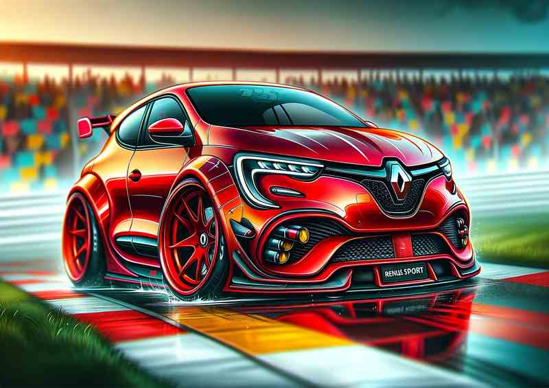 Renault sport Megane The car is designed with red paint | Metal Poster