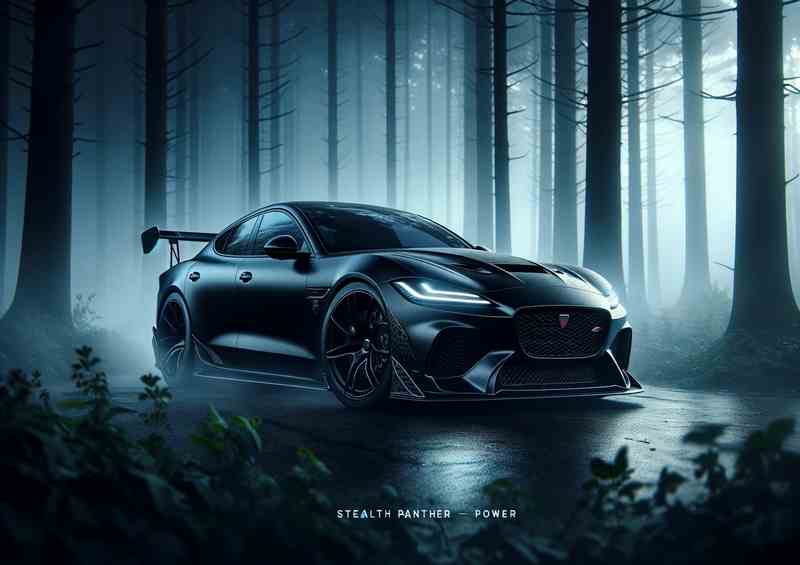 Stealth Panther Power Black Performance Car | Metal Poster