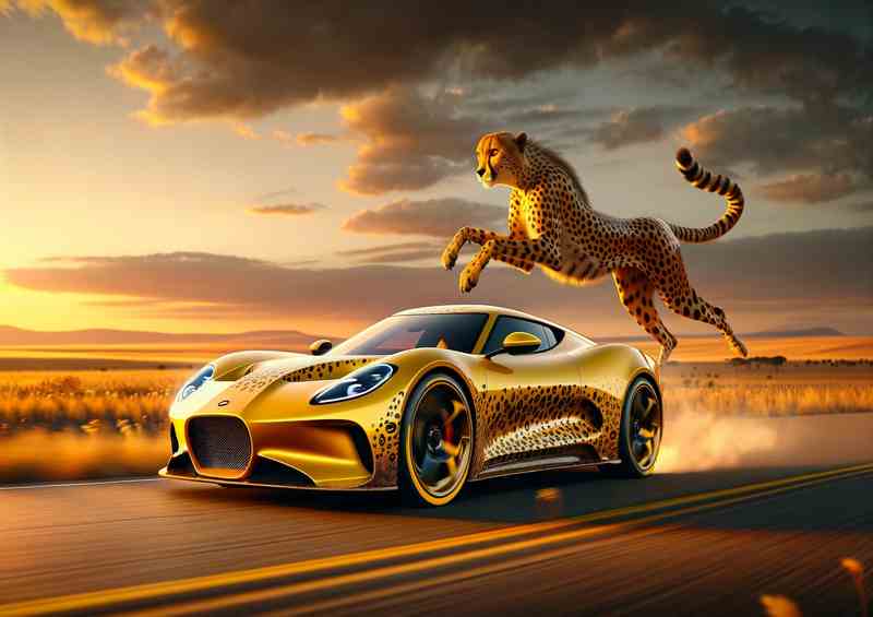 Swift Cheetah Essence Agile Yellow Sport Car Metal Poster
