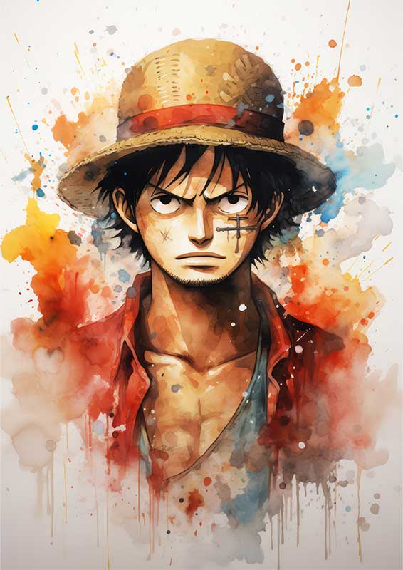 One piece ash in a cartoon style | Metal Poster