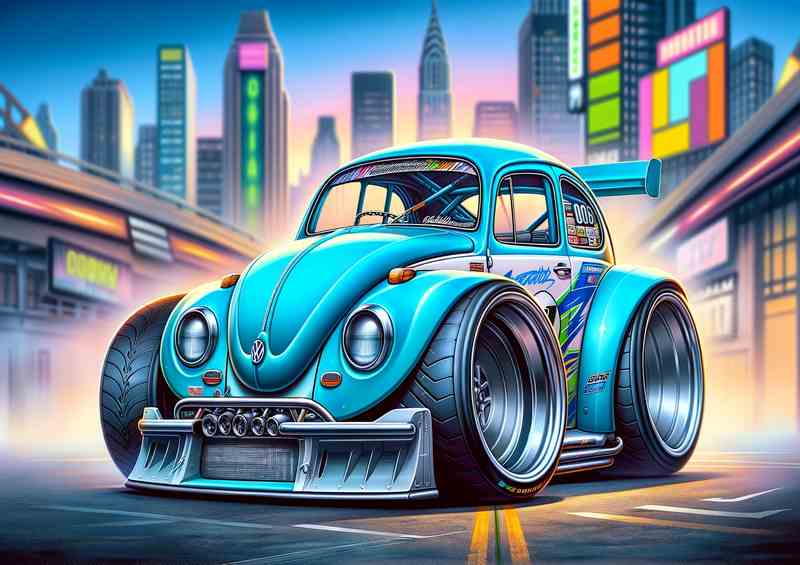 VW Beetle Xtreme Racer Metal Poster