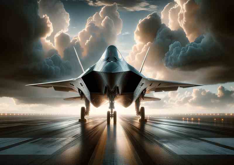 Advanced Combat Fighter Poised for Takeoff | Metal Poster