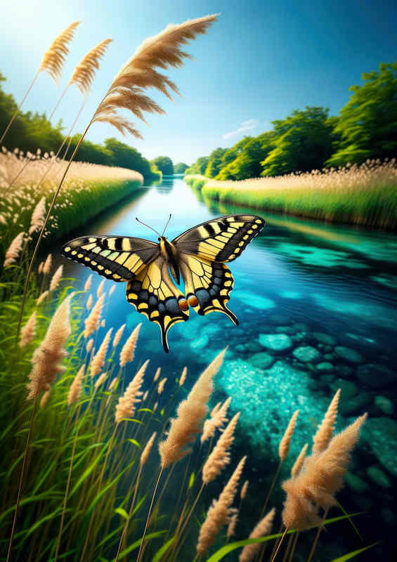 Riverside Dance Butterfly Metal Poster