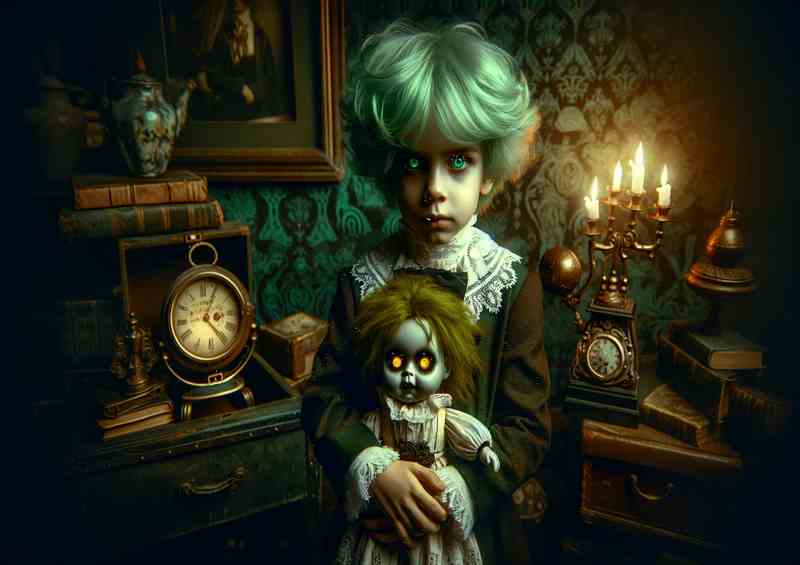 Gothic Child Eerie Doll - Metal Poster
