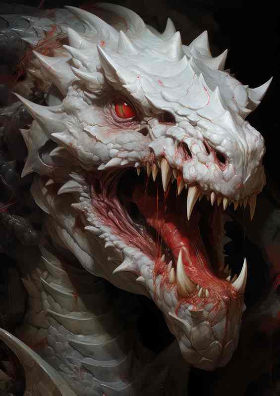 A Mummy dragon with white fangs | Metal Poster
