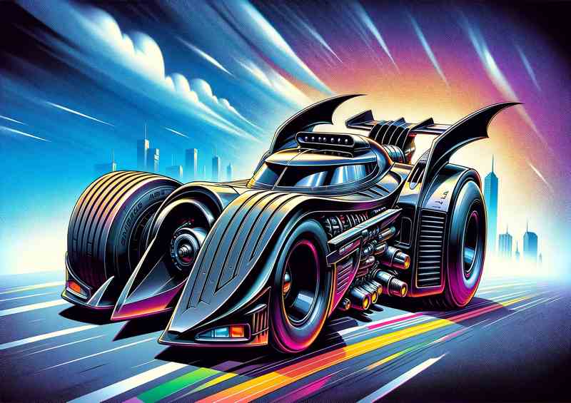 1989 Batmobile style black cartoon | Metal Poster