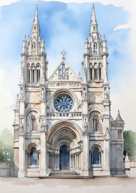 Saint pauls church iin a splendid watercolour style | Metal Poster