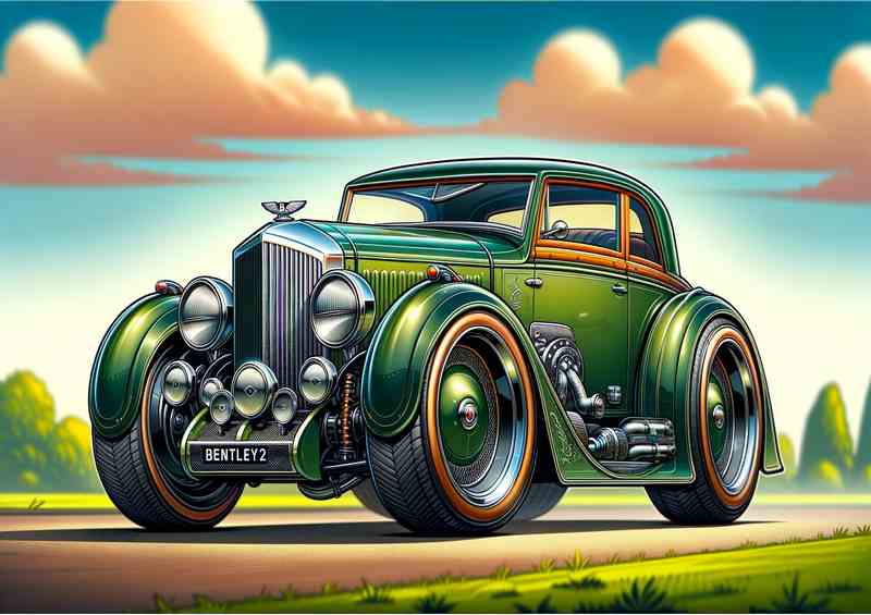Bentley Speed Six Ultra Green Metal Poster