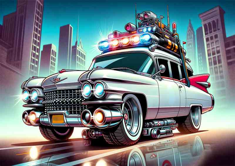 Cadillac Miller Meteor inspired by Ghostbusters | Metal Poster
