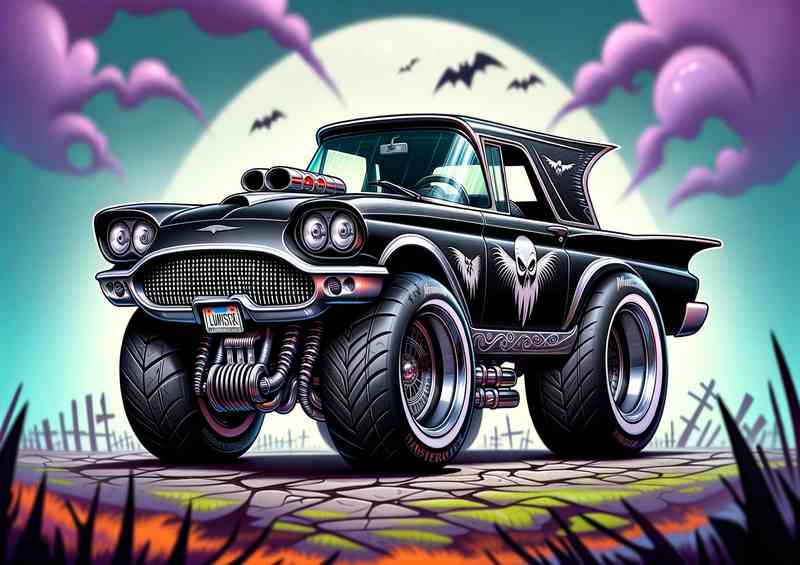 Ford Thunderbird big wheels style in black | Metal Poster