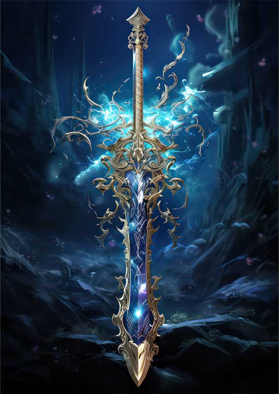 Sword in the water | Metal Poster