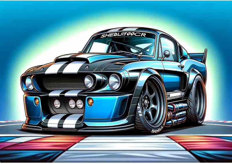 Shelby GT500CR Blue Wheel Metal Poster