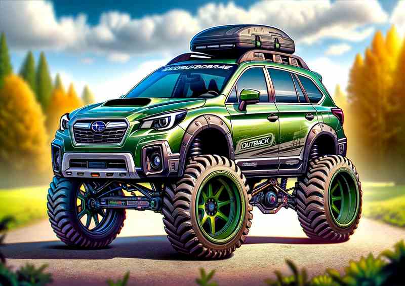 Subaru Outback 4x4 | Exag Grn | Big Wheels | Metal Poster