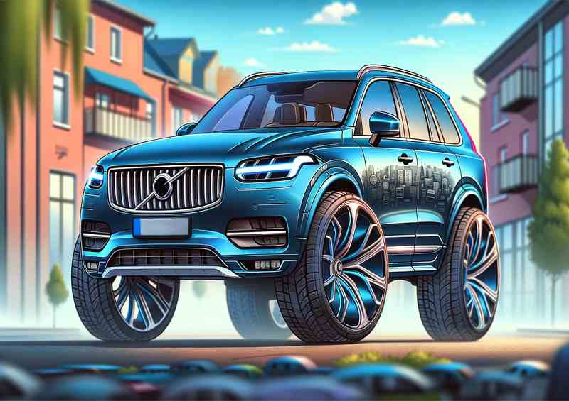 Volvo XC90 4x4 style in blue | Metal Poster