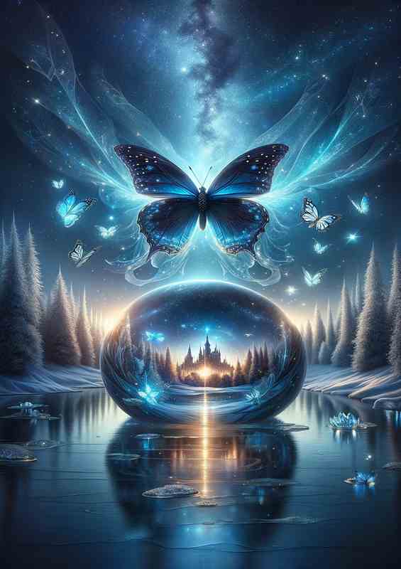 Celestial Butterfly Oasis Vision | Metal Poster