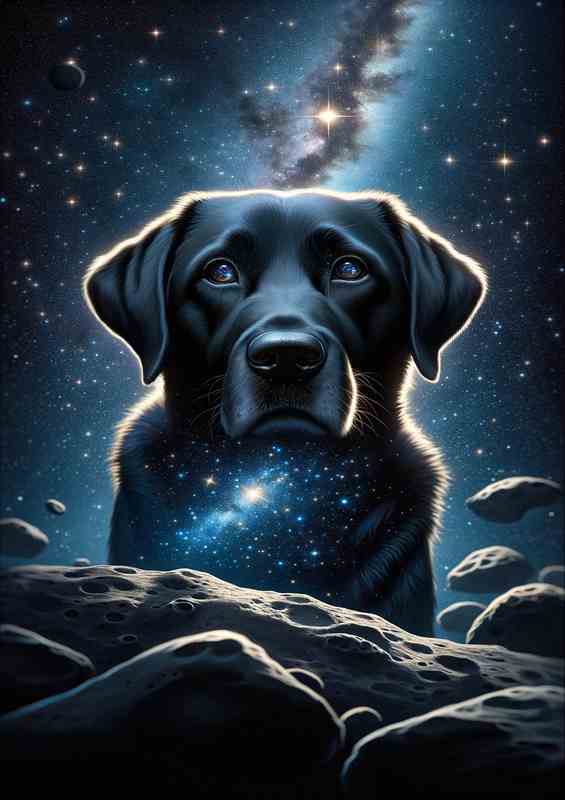 Cosmic Labrador Retriever with Stars in its Eyes | Metal Poster