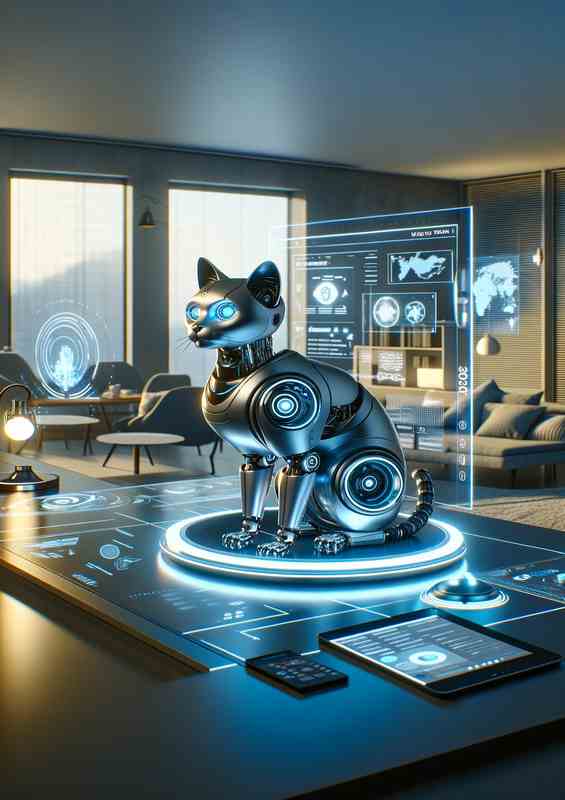 Mech. Feline Facilitator: RoboCat Assis | Metal Poster