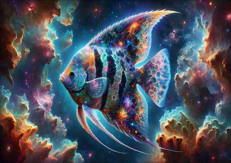 Cosmic Angelfish among Nebulae | Metal Poster