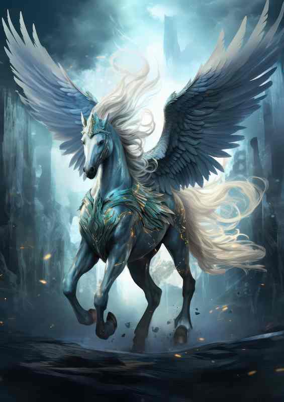 Pegasus horse The Power and Majesty in Fantasy | Metal Poster