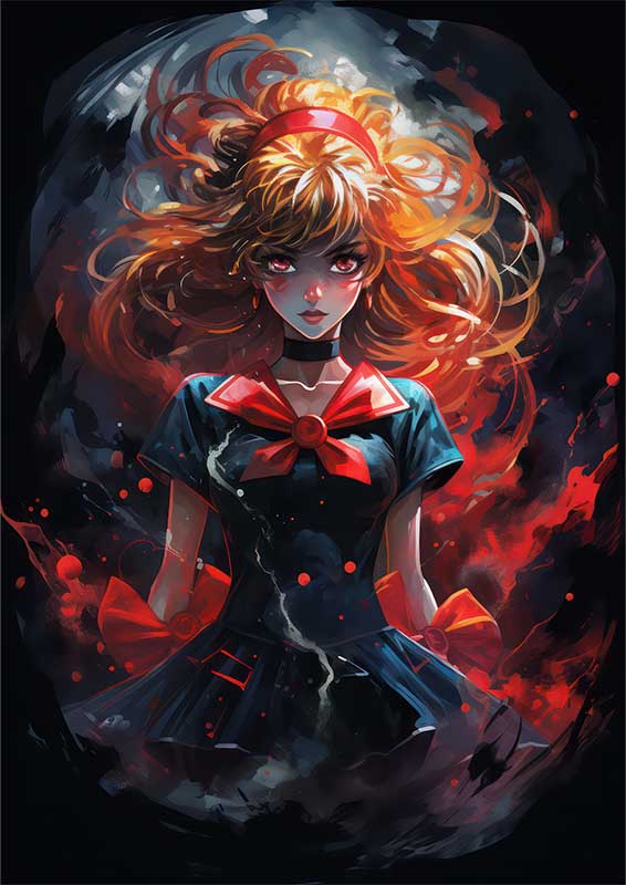 The sailor moon anime banner poster | Metal Poster