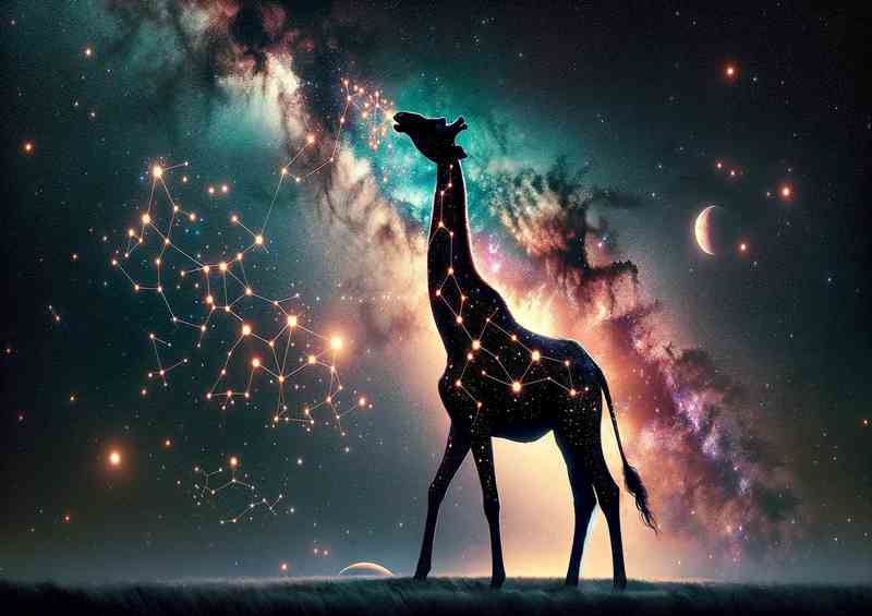 Gal.Giraffe w/Constellations Metal Poster