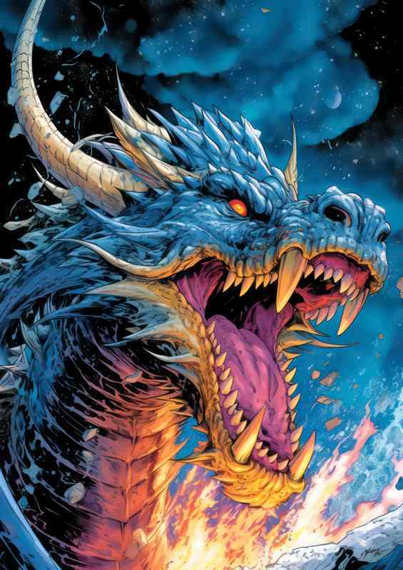 Seraphic Encounter Dragons Domain | Metal Poster