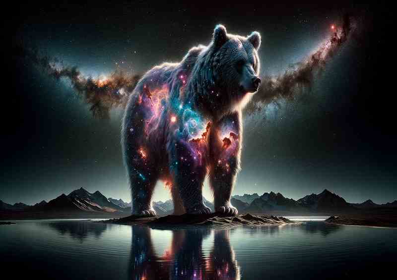 Nebula Bear by Cosmic River | Metal Poster