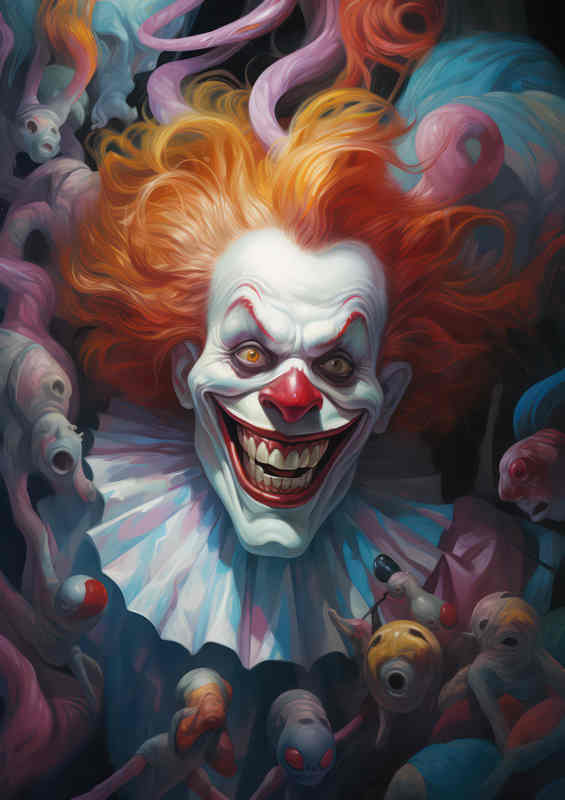 Creepy Clown Conspiracy Unmasking the Horror | Metal Poster