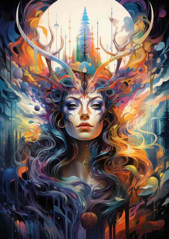 The Rise of lady with horns Pop Culture | Metal Poster