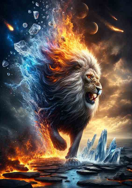 Elemental Fury Lions | Elemental Merge Metal Poster