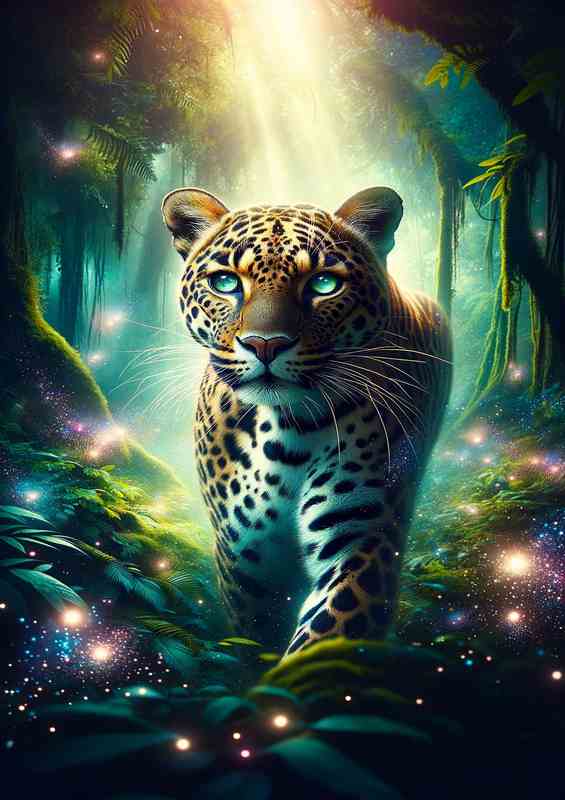 Enchanted Leopard Mirage with a fantasy twist | Metal Poster